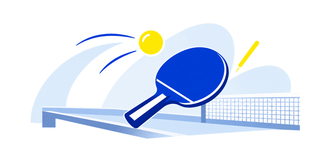 Illustration d’une raquette et d’une balle de tennis de table